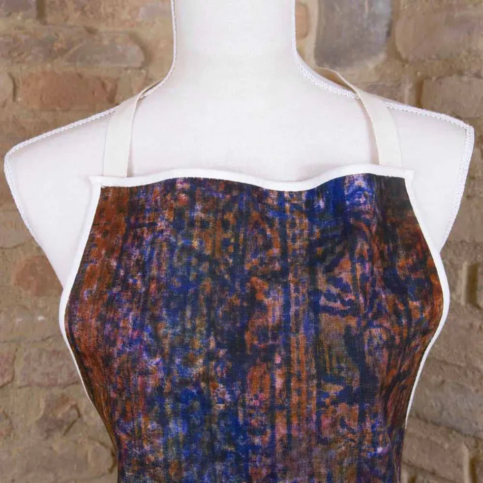 Ručně vyráběná zástěra Ručně vyráběný jednodílný kus v bavlně - značky Viadurini