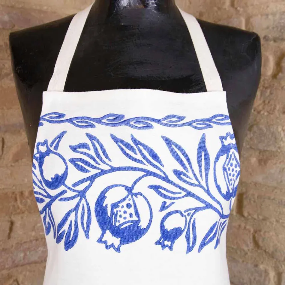 Italská ručně vyráběná plátěná zástěra z jednoho kusu - značky Viadurini