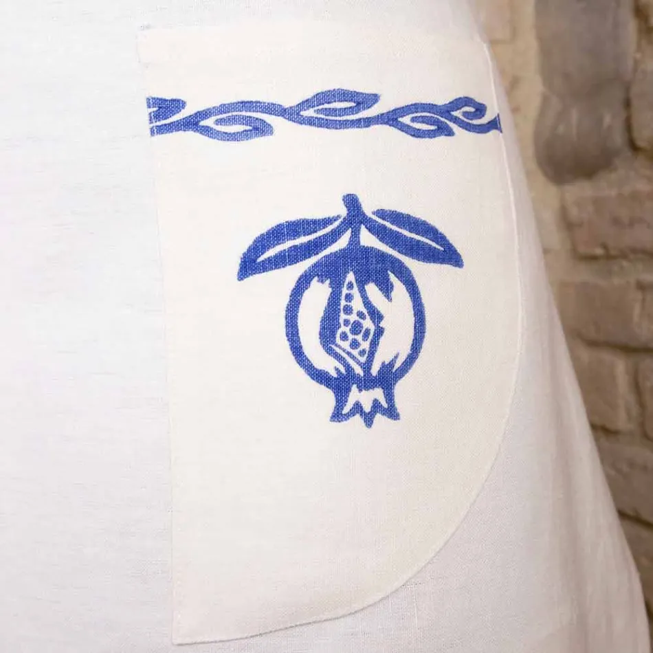 Italská ručně vyráběná plátěná zástěra z jednoho kusu - značky Viadurini