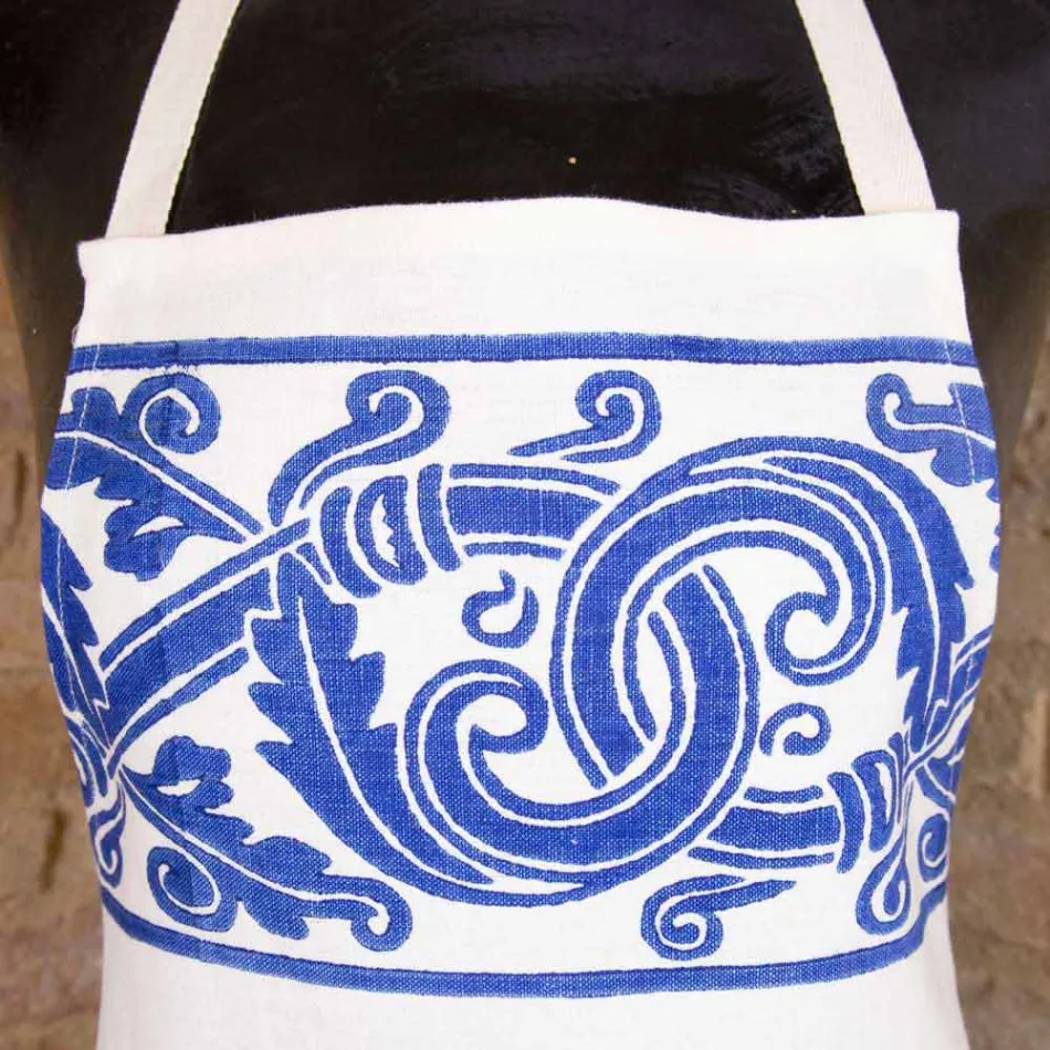 Italská ručně vyráběná plátěná zástěra z jednoho kusu - značky Viadurini