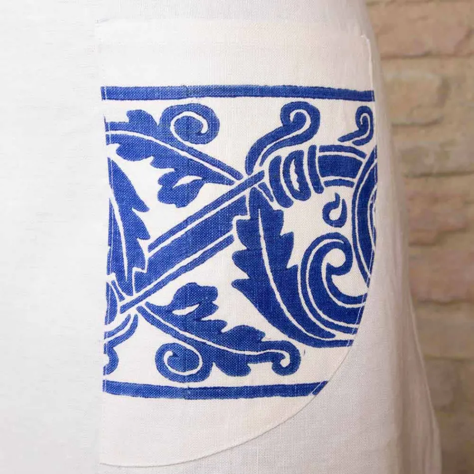 Italská ručně vyráběná plátěná zástěra z jednoho kusu - značky Viadurini