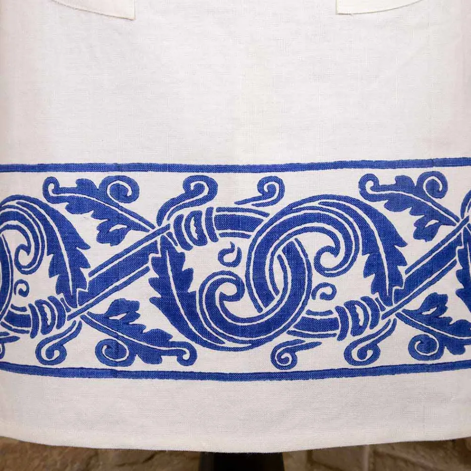 Italská ručně vyráběná plátěná zástěra z jednoho kusu - značky Viadurini