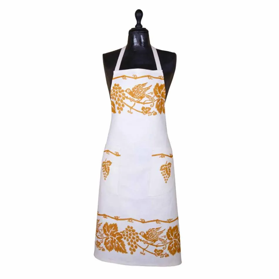 Italská ručně vyráběná plátěná zástěra z jednoho kusu - značky Viadurini