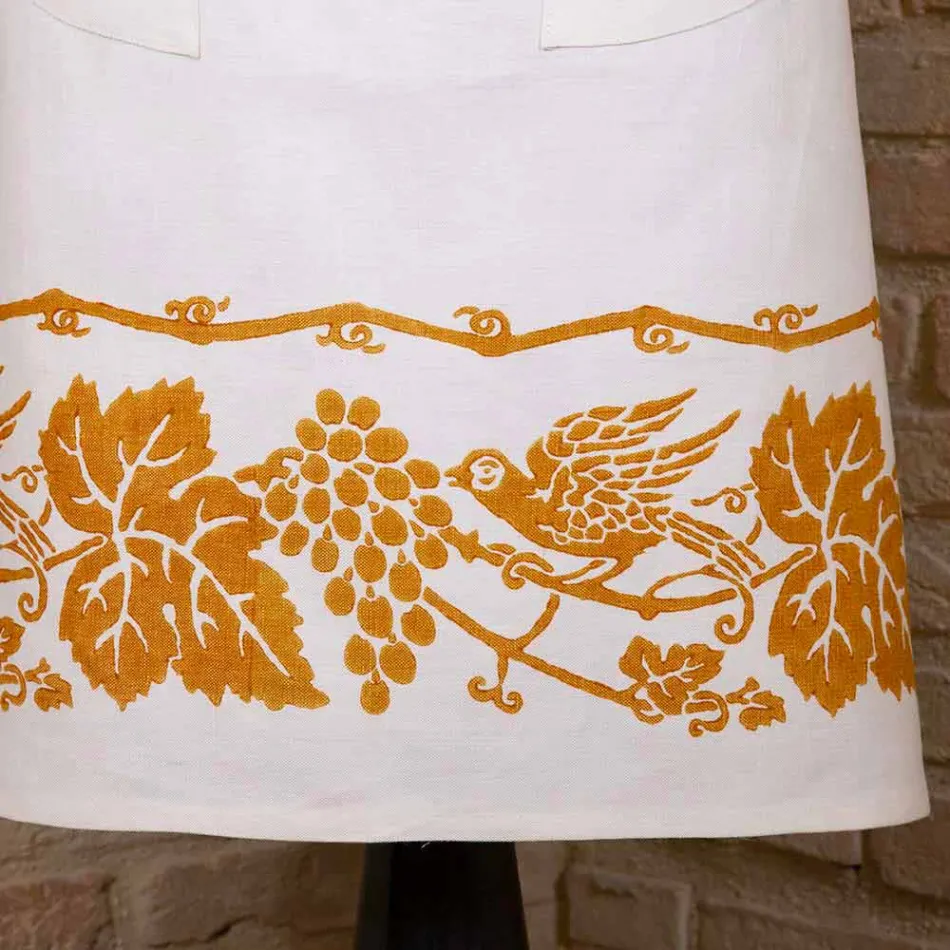 Italská ručně vyráběná plátěná zástěra z jednoho kusu - značky Viadurini