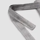 Antracitově šedá lněná kuchyňská zástěra Nízký model s kapsou - Flick Viadurini