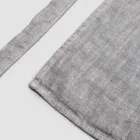 Antracitově šedá lněná kuchyňská zástěra Nízký model s kapsou - Flick Viadurini