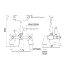 Klasická skupina okrajů vany s mosaznou ruční sprchou Made in Italy - Ercolina Viadurini