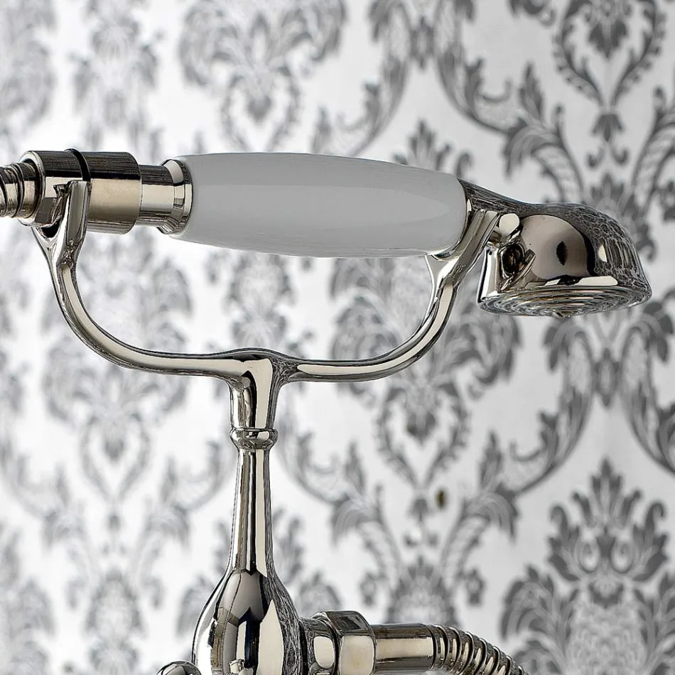 Klasická skupina okrajů vany s mosaznou ruční sprchou Made in Italy - Ercolina Viadurini