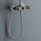 Duplexní mosazná sprchová skupina Classic se sprchovou hlavicí 3 velikosti - Ercolina Viadurini