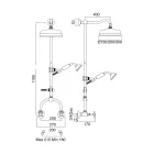 Sprchová skupina s vintage mosaznou sprchovou tyčí vyrobenou v Itálii - Katerina Viadurini
