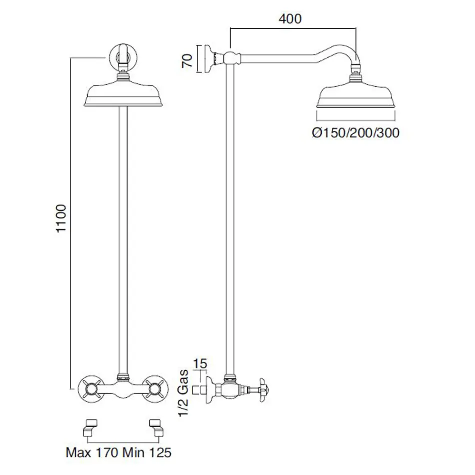 Ručně vyráběná mosazná sprchová skupina v klasickém stylu - Miriano Viadurini
