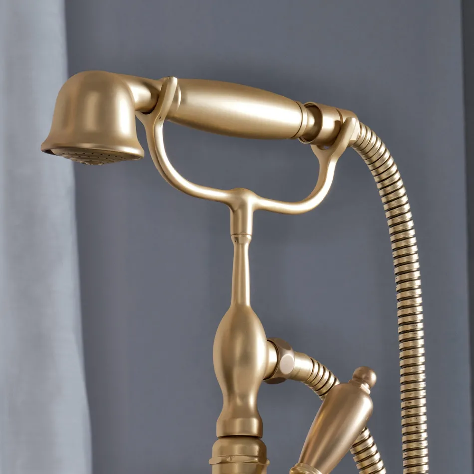 Podlahová vanová jednotka s ruční sprchou a flexibilní hadicí Made in Italy - Milano Viadurini