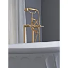 Podlahová vanová jednotka s ruční sprchou a flexibilní hadicí Made in Italy - Milano Viadurini