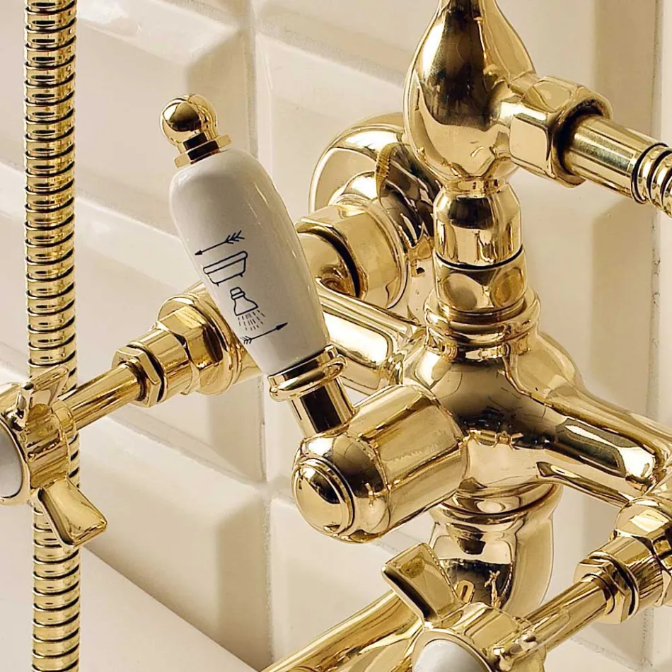 Vintage styl Mosazná vanová skupina vyrobená v Itálii - Katerina Viadurini