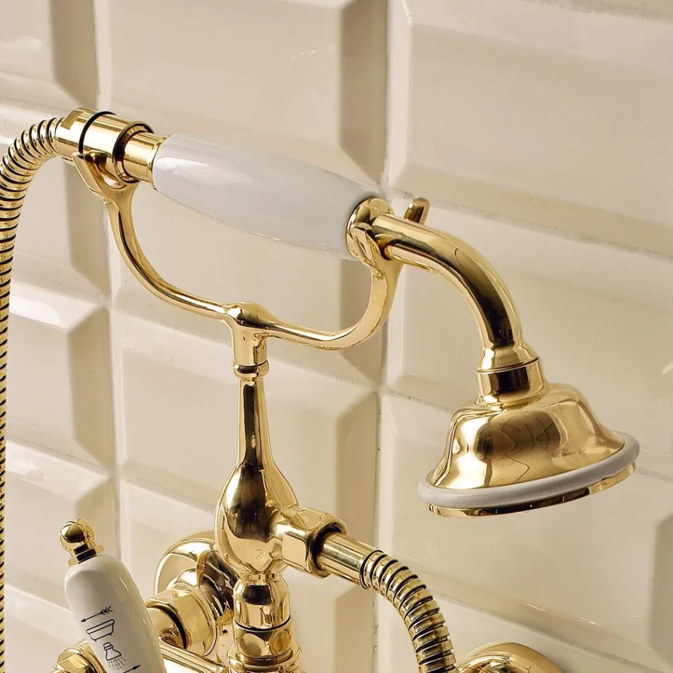 Vintage styl Mosazná vanová skupina vyrobená v Itálii - Katerina Viadurini