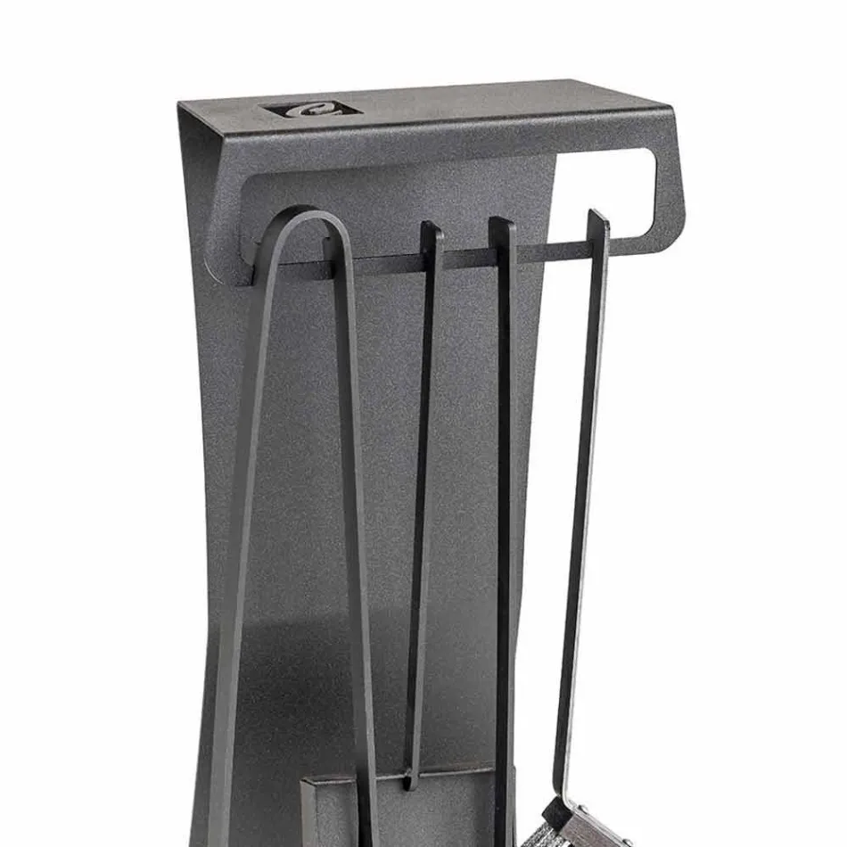 Sada 4 designových ocelových krbových nástrojů Made in Italy - Chandler Viadurini