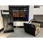 Sada návrhových nástrojů pro krb v černé oceli vyrobené v Itálii - Ostro Viadurini