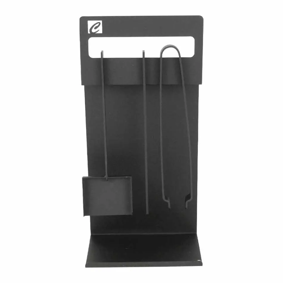 Sada návrhových nástrojů pro krb v černé oceli vyrobené v Itálii - Ostro Viadurini