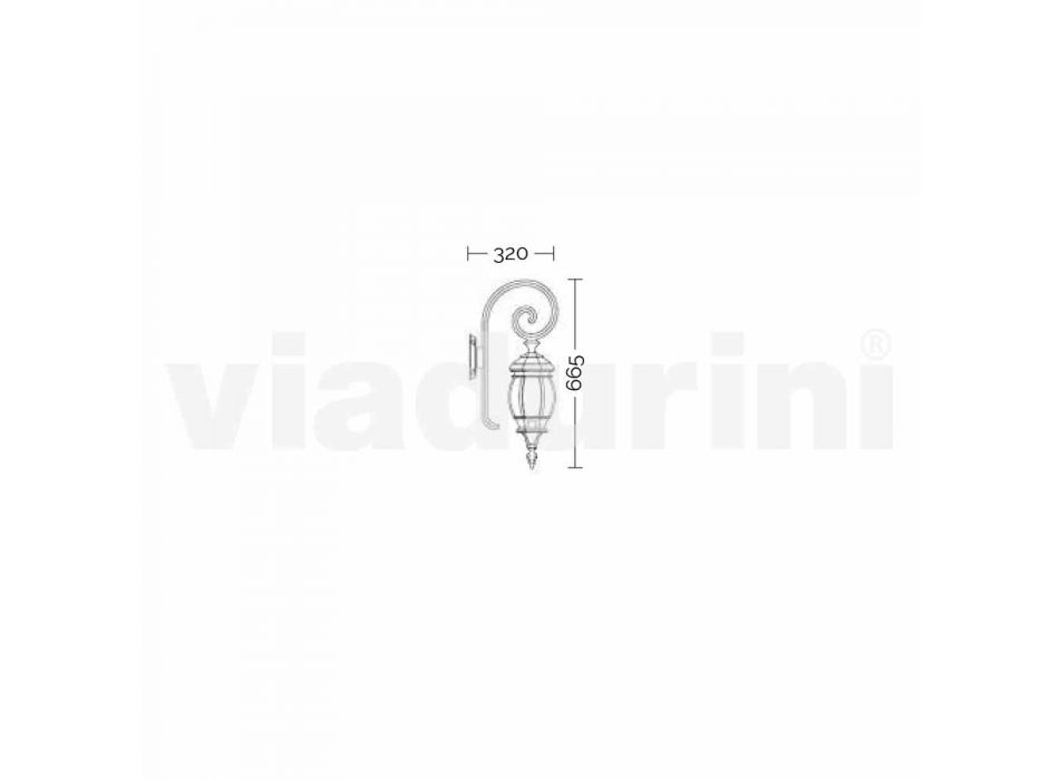 Venkovní nástěnná lampa z tlakového odlitku vyrobeného v Itálii, Anika Viadurini