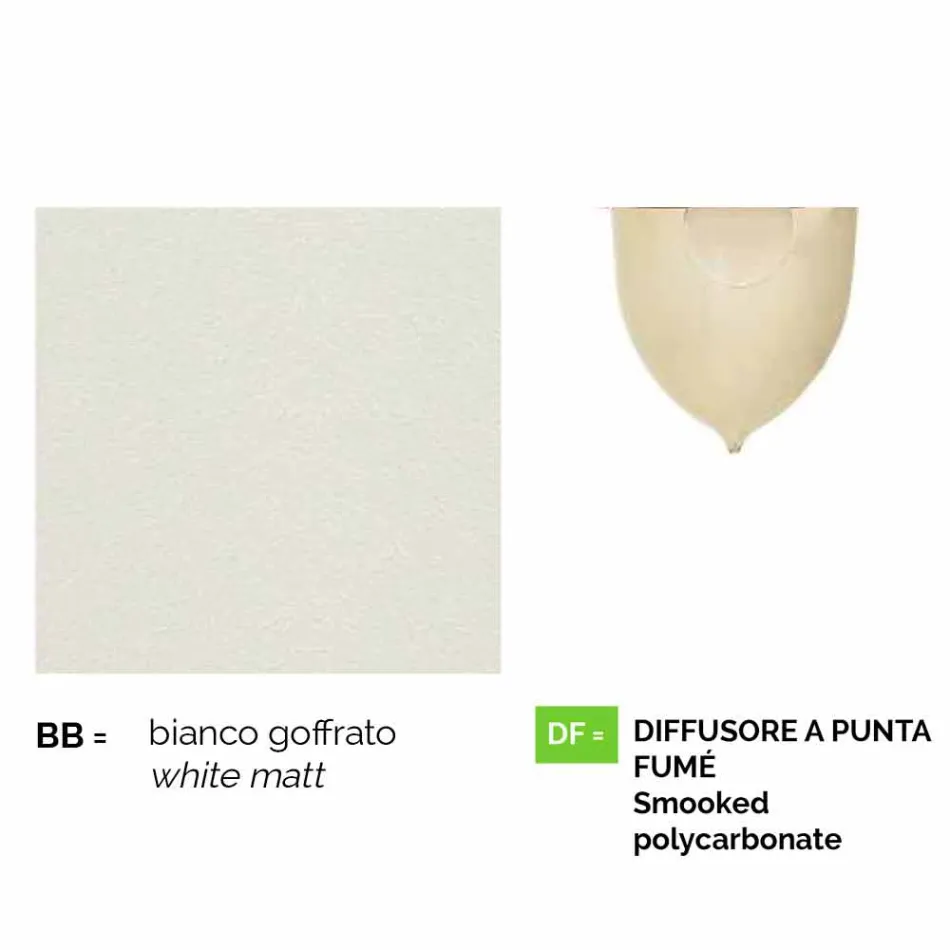 Bílá hliníková nástěnná lampa vyrobená v Itálii, Anusca Viadurini