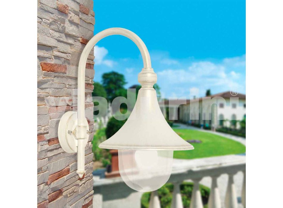 Bílá hliníková nástěnná lampa vyrobená v Itálii, Anusca Viadurini