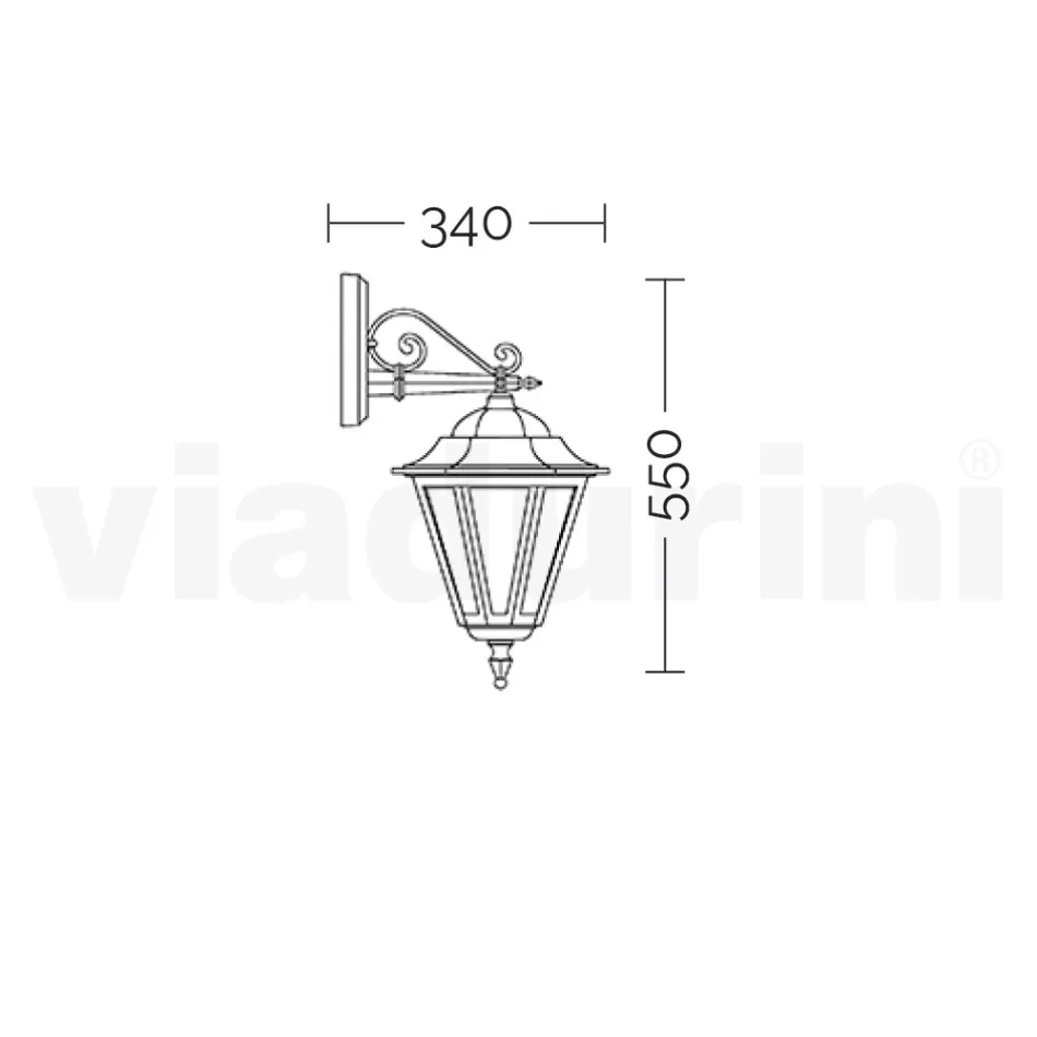 Zahradní nástěnná lampa z tlakově litého hliníku Made in Italy - Pinako Viadurini