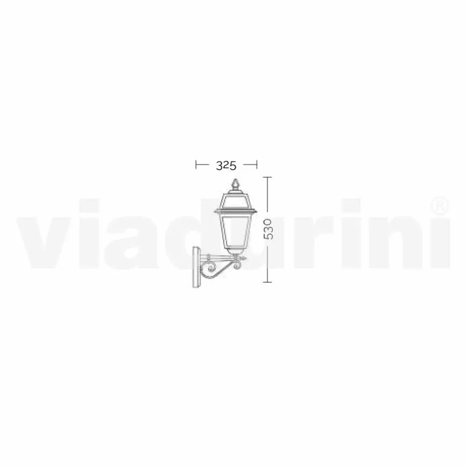 Kristel, hliníková zahradní nástěnná lampa vyrobená v Itálii Viadurini