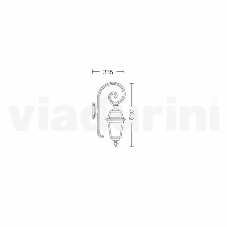 Kristel, hliníková zahradní nástěnná lampa vyrobená v Itálii Viadurini