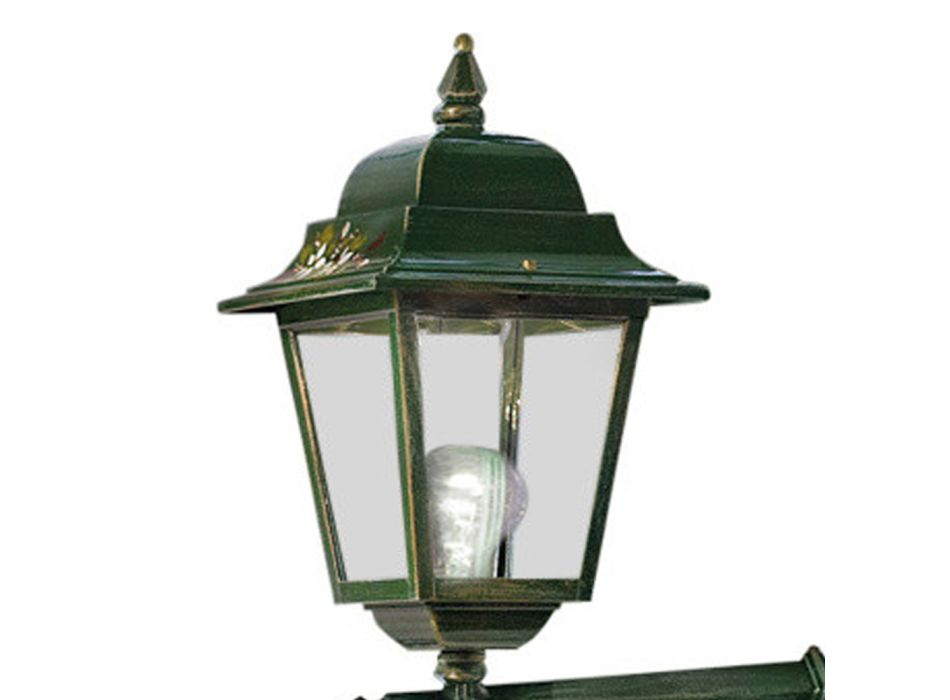Venkovní nástěnná lampa hliníkové zelené zlato a ručně malované květiny - Gorizia Viadurini