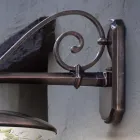 Zahradní nástěnná lampa v černém hliníku ručně malované květiny - latina Viadurini