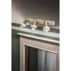 Lineární nástěnná lampa 3 bodová světla z mosazi a ručně vyráběné keramiky - Savona Viadurini