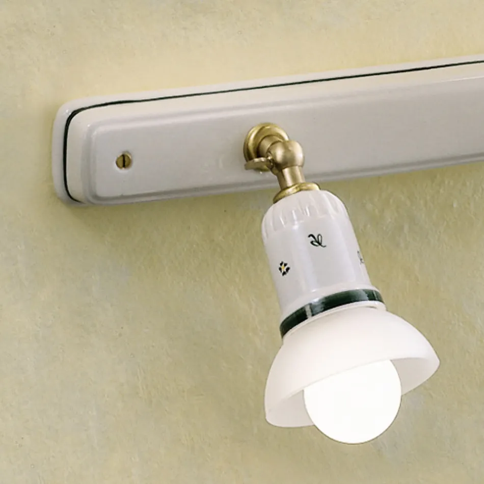 Nástěnná lampa 2 nebo 3 bodová svítidla Mosaz a ručně malovaná keramika - Savona Viadurini