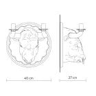 Nástěnná lampa se 2 světly v keramickém designu ve tvaru býka - Marrena Viadurini