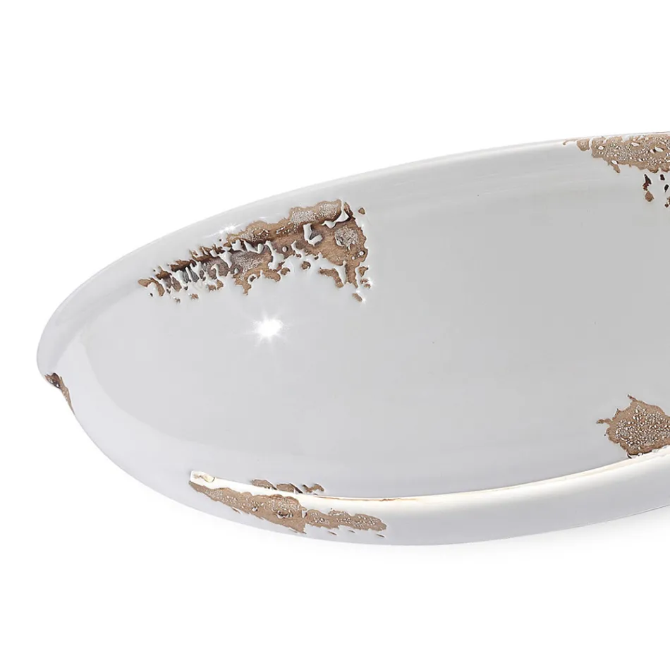 Ručně vyrobená nástěnná lampa Crescent ze železa a keramiky - Vintage Viadurini