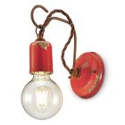 Průmyslová řemeslná nástěnná lampa ze železa a keramiky - Vintage Viadurini