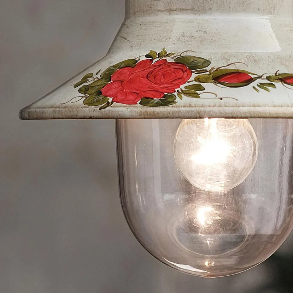 Venkovní nástěnná lampa z ručně malovaného bílého hliníku - Imperia Viadurini