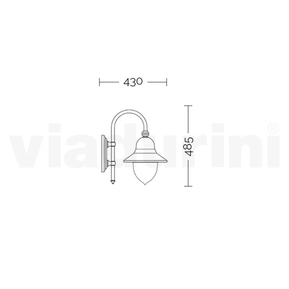 Vintage venkovní nástěnné svítidlo z hliníku Made in Italy - Cassandra Viadurini