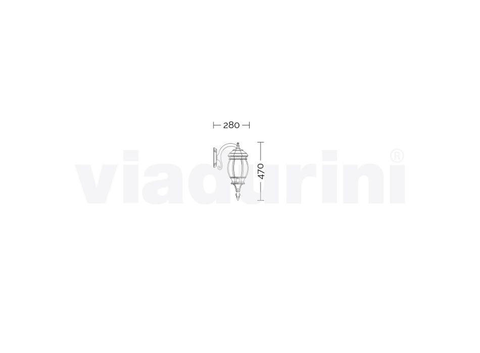 Hliníkové zahradní nástěnné svítidlo italské výroby Anika Viadurini