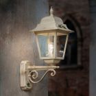 Nástěnná lampa z bílého hliníku a ručně malovaná dekorace - Gorizia Viadurini