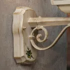 Nástěnná lampa z bílého hliníku a ručně malovaná dekorace - Gorizia Viadurini