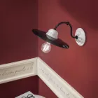 Nástěnné svítidlo v bílém keramickém a černém kovovém Vintage stylu - Power Viadurini