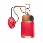 Nástěnné svítidlo vyrobené z keramiky a železa rez Desiree Ferroluce Viadurini