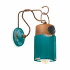 Nástěnné svítidlo vyrobené z keramiky a železa rez Desiree Ferroluce Viadurini