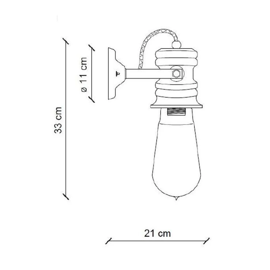 Nástěnná lampa ze železa a průmyslové ručně vyráběné keramiky - Urban Viadurini