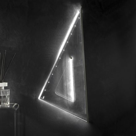 Čtvercová nástěnná LED lampa z průhledného akrylového křišťálu - Mezure Viadurini