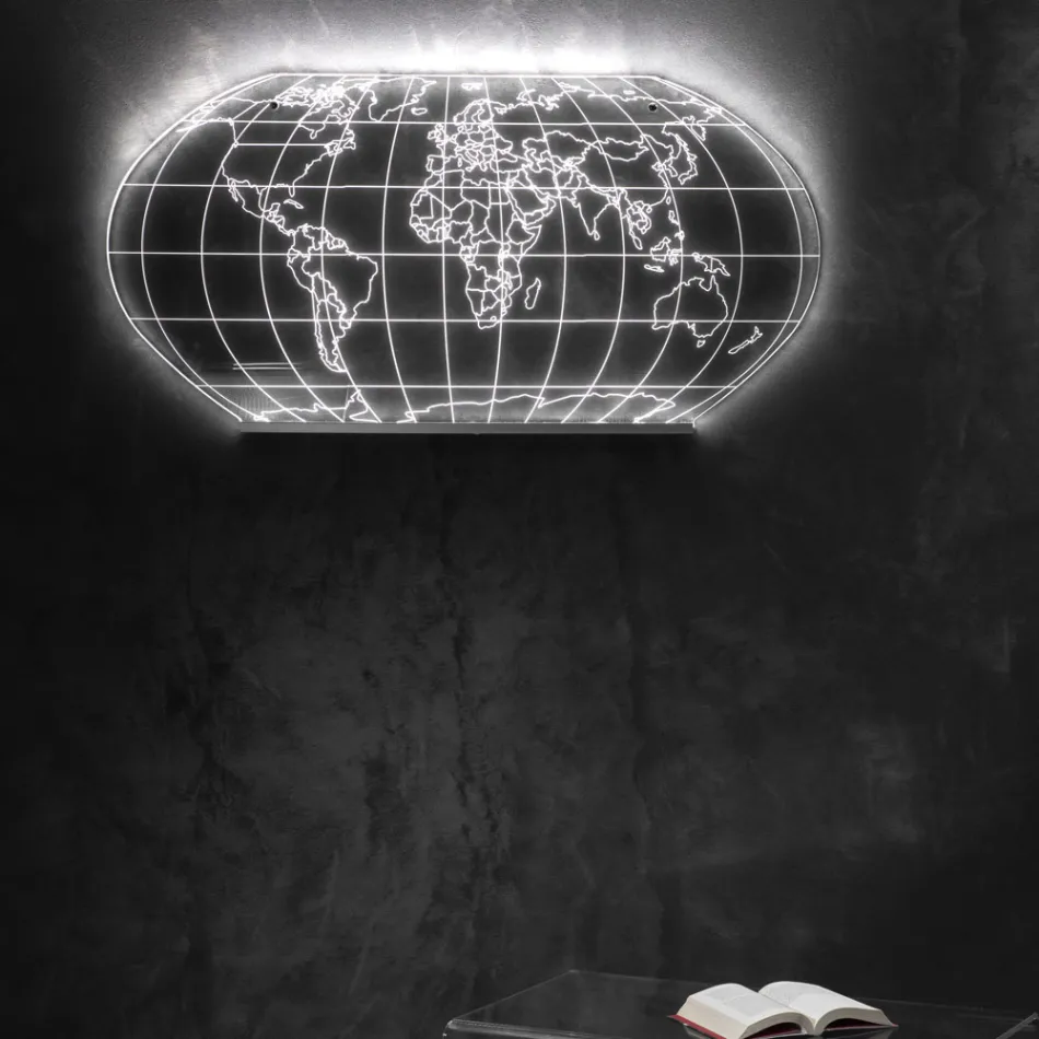 Nástěnná lampa Planisphere z laserem rytého akrylového krystalu - Rihanna Viadurini