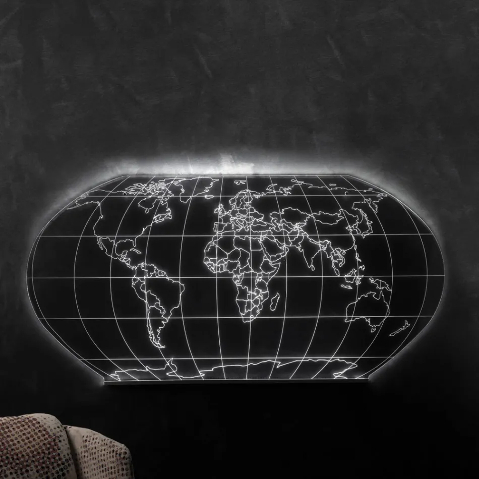 Nástěnná lampa Planisphere z laserem rytého akrylového krystalu - Rihanna Viadurini