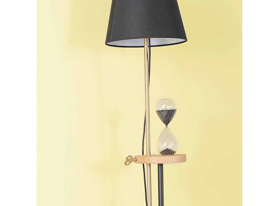 Designová lampa z oceli, jasanu a mosazi vyrobená v Itálii - Pitulla Viadurini