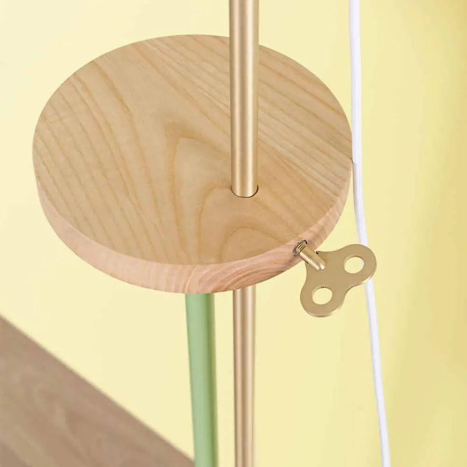 Designová lampa z oceli, jasanu a mosazi vyrobená v Itálii - Pitulla Viadurini