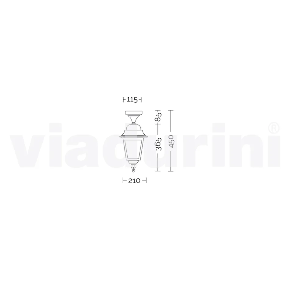 Hliníkové zahradní stropní svítidlo italské výroby Aquilina Viadurini